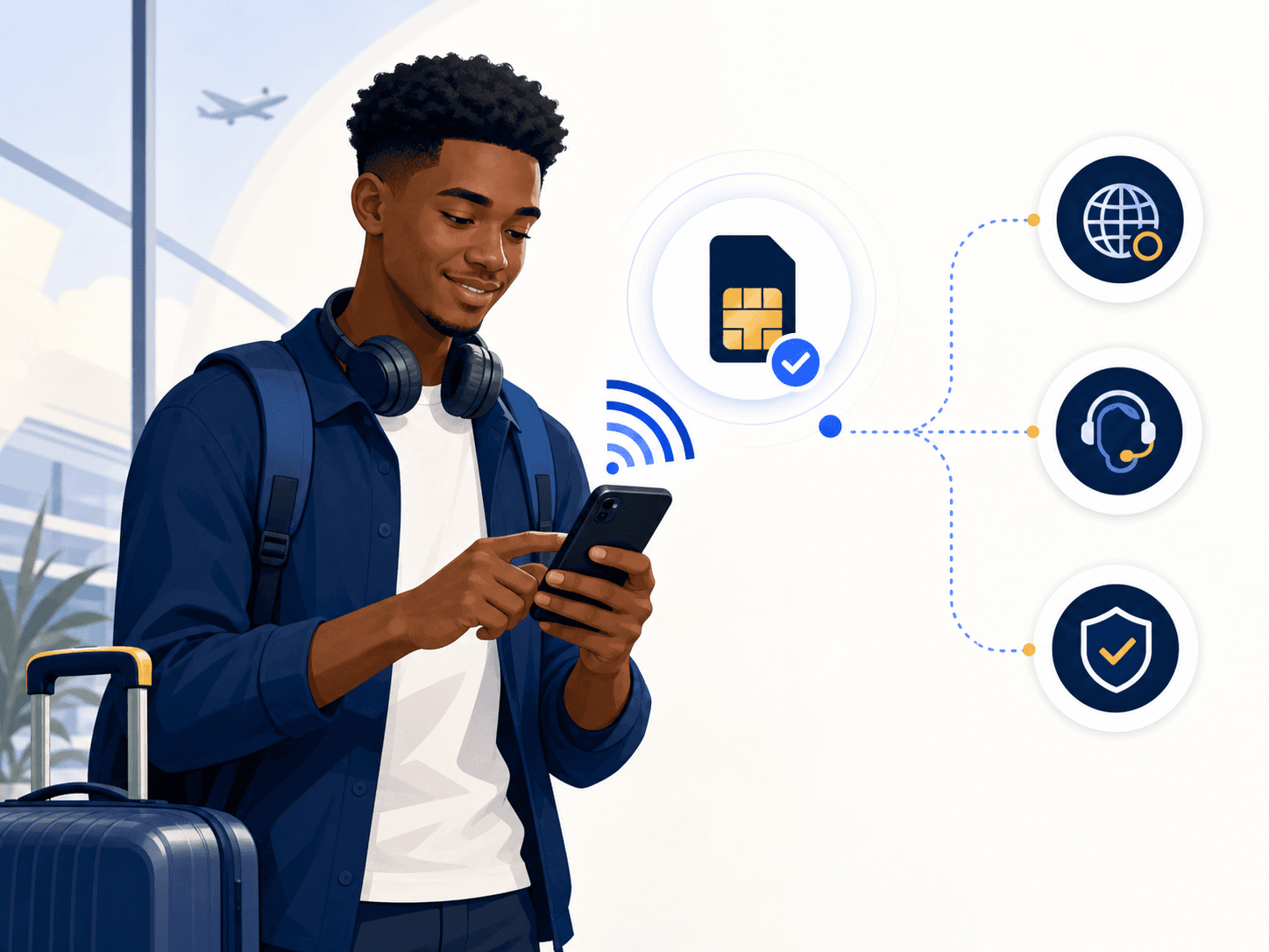 Stay connected from the moment you land